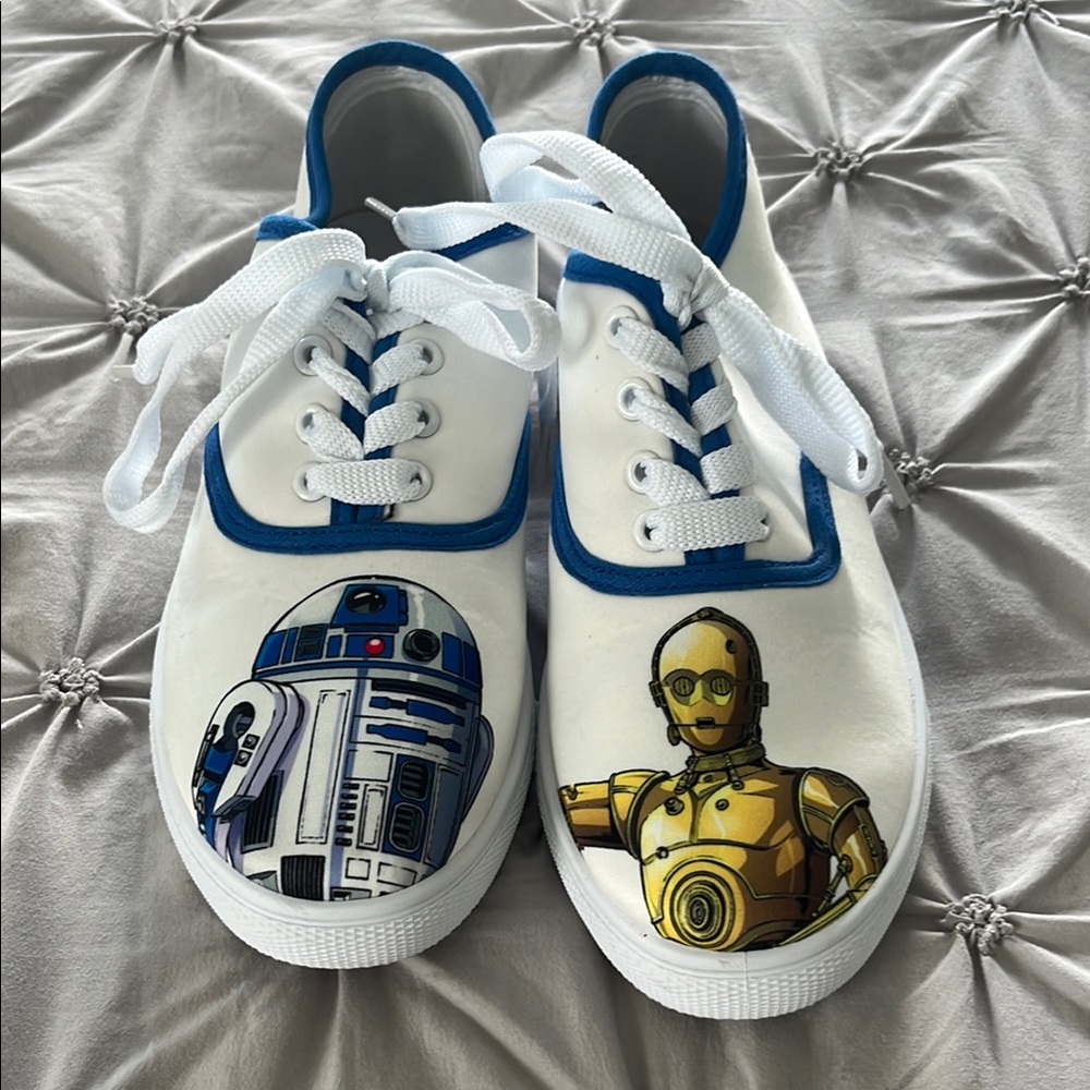 Star Wars White and Blue Sneakers for Women